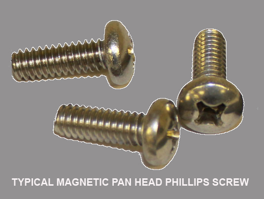 Typical Magnetic Pan Head Phillips Screw