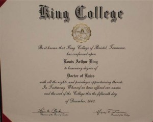 Louis King Diploma