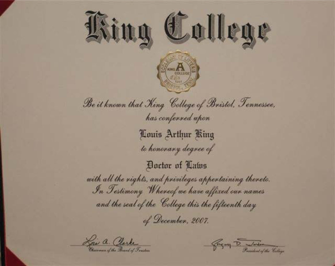 Louis King Diploma