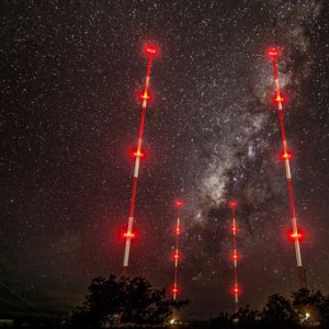 Trans World Radio 4-Tower MW Directional Antenna Array on the Island of Bonaire